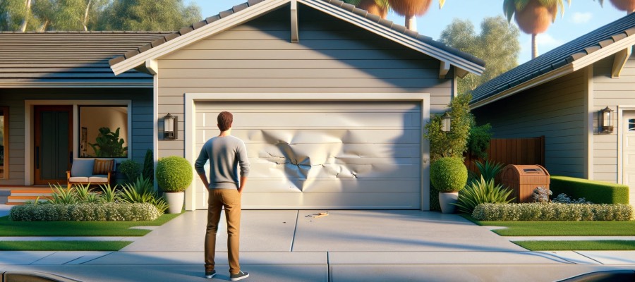 garage door dent