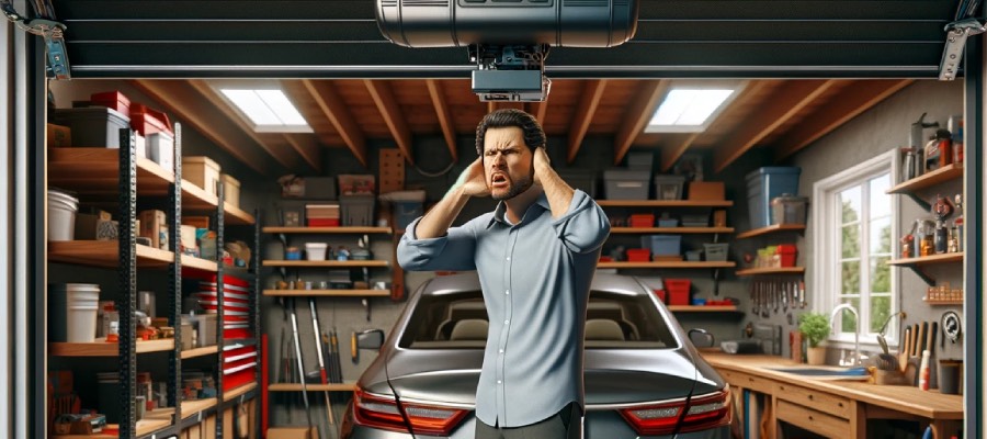 noisy garage door opener