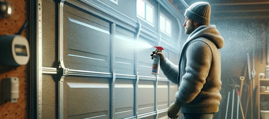 lubricate garage doors winter
