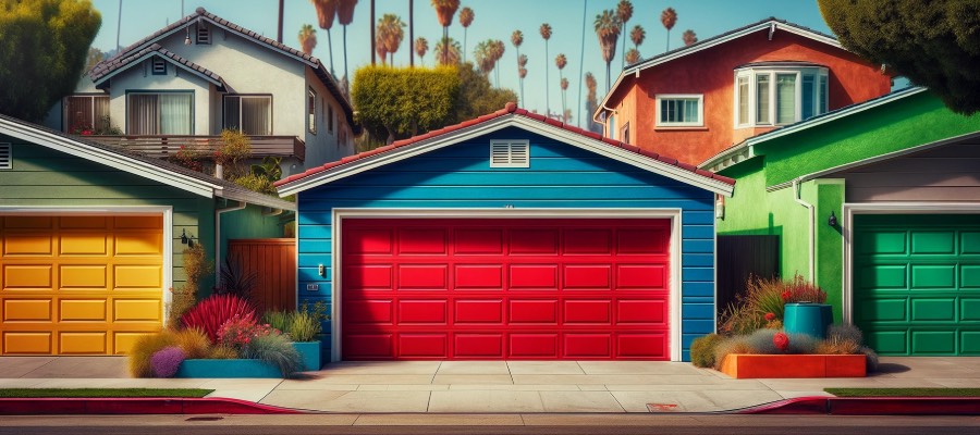 bold color garage door