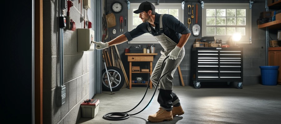 turning on power garage