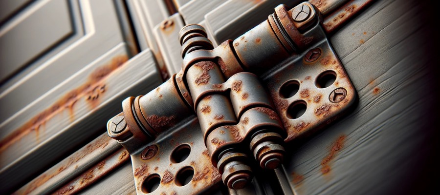 garage door hinges rust worn