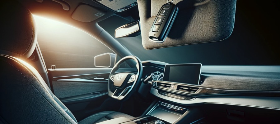 garage door opener remote in car