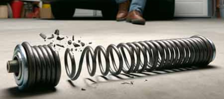 broken garage door spring